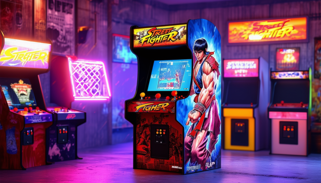 découvrez l'arcade1up street fighter, la machine d'arcade emblématique qui vous plonge dans l'univers captivant des combats de rue. profitez de graphismes rétro, d'une jouabilité authentique et de vos personnages préférés, idéal pour les nostalgiques et les nouveaux venus. revivez l'expérience arcade chez vous !