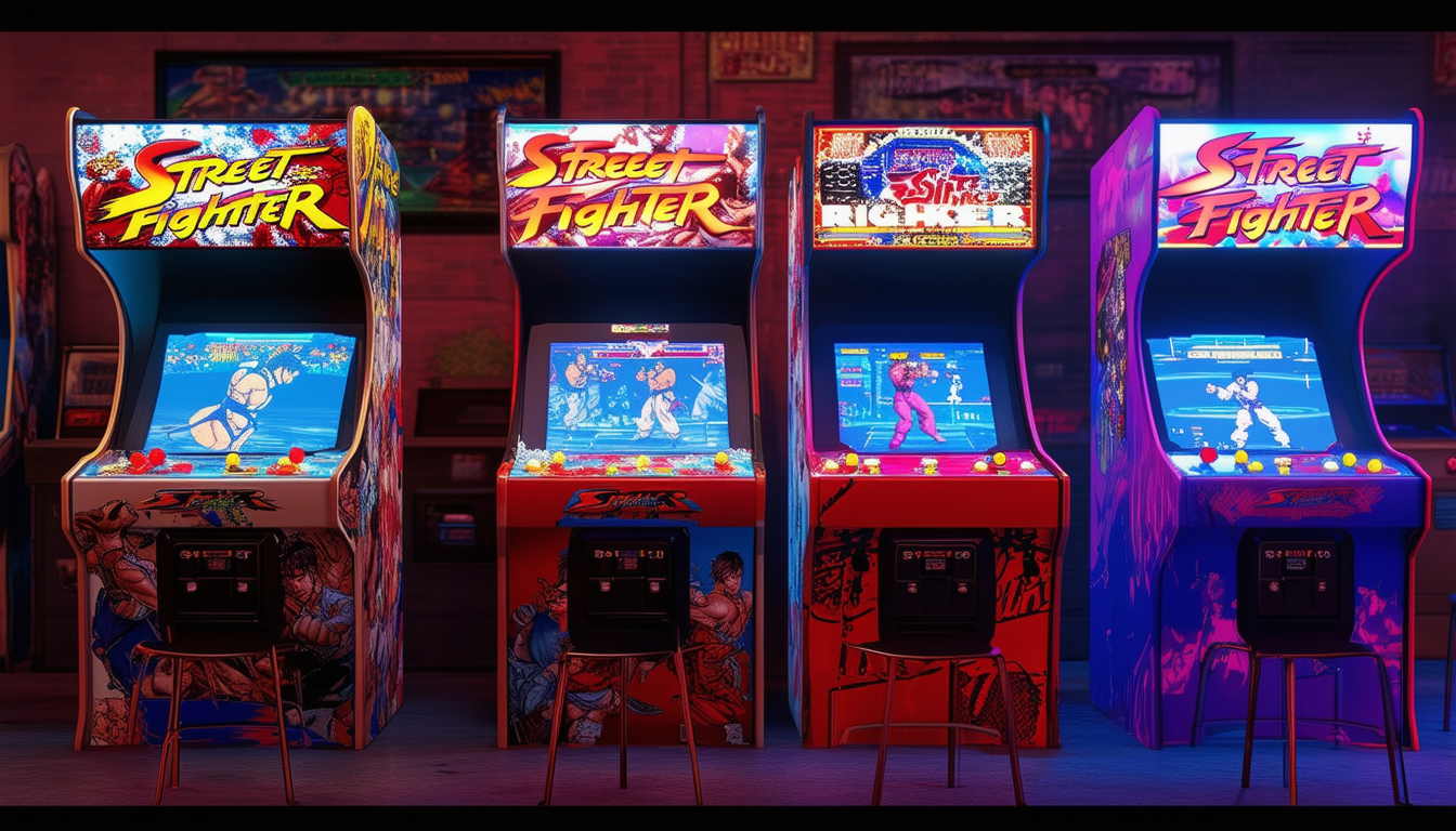 découvrez l'arcade1up street fighter, une machine d'arcade rétro qui ramène la légendaire expérience de jeu des salles d'arcade à votre domicile. vibrante et nostalgique, elle offre des combats épiques avec vos personnages préférés, des graphismes authentiques et un gameplay intuitif, parfaite pour les passionnés ou les nouveaux joueurs. plongez dans l'univers emblématique de street fighter et revivez des souvenirs inoubliables!