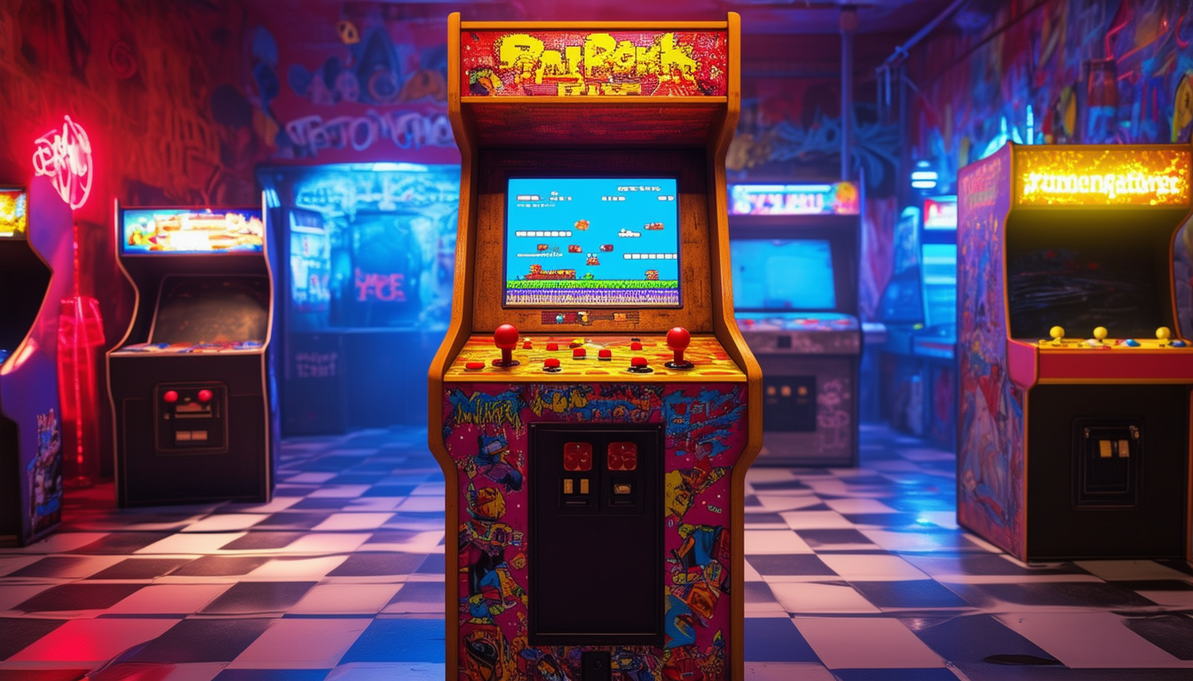 découvrez notre machine d'arcade rétro, un incontournable pour les amateurs de jeux classiques. revivez l'âge d'or des jeux vidéo avec une sélection de titres emblématiques, un design vintage et une expérience immersive. parfait pour les soirées entre amis ou pour compléter votre collection de jeux.