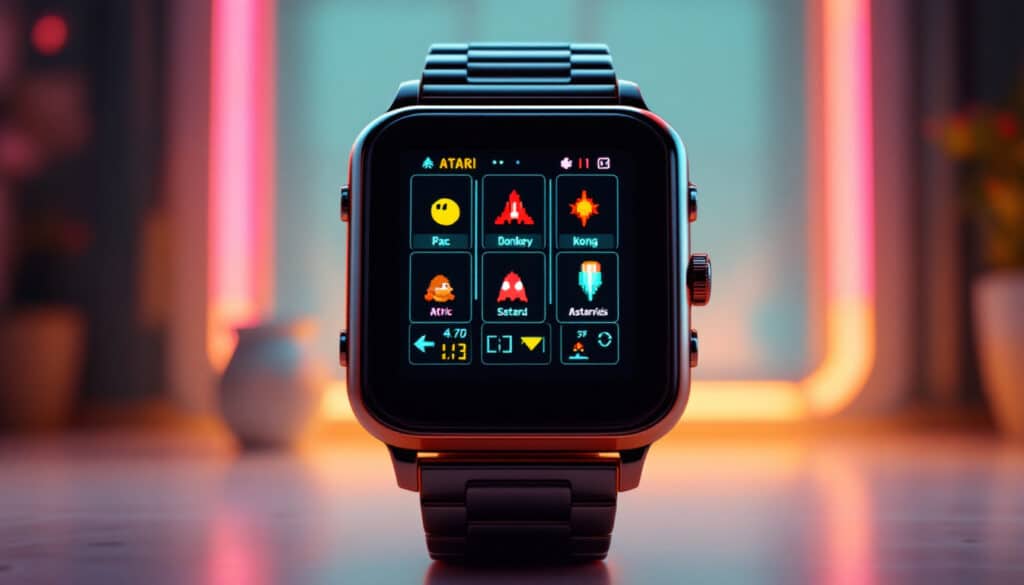 découvrez la nouvelle montre atari qui vous rappelle les jeux rétro emblématiques. profitez de vos classiques favoris directement au poignet et plongez dans la nostalgie avec un design moderne. une fusion parfaite entre style et divertissement.