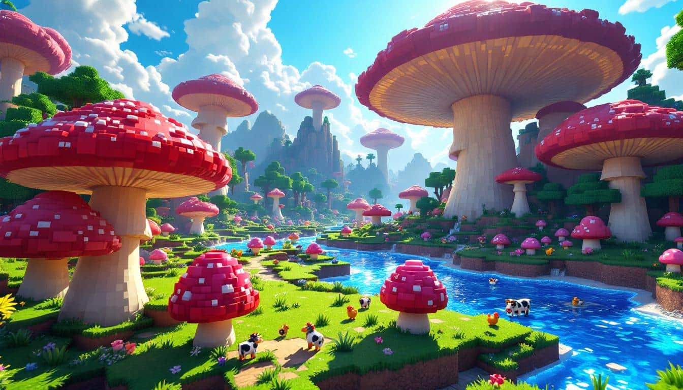 plongez dans l'univers fascinant de minecraft à travers le royaume des champignons avec ce mod inspiré de super mario 64. explorez des paysages enchanteurs, rencontrez des créatures uniques et vivez des aventures inoubliables dans cet univers ludique et créatif.