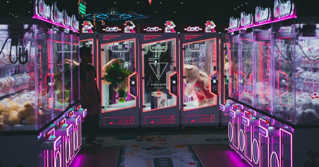 découvrez l'univers fascinant des jeux de grue ! amusez-vous à attraper des peluches et des cadeaux dans ces machines emblématiques. jouez en famille ou entre amis et relevez le défi de la précision tout en remportant des prix uniques.